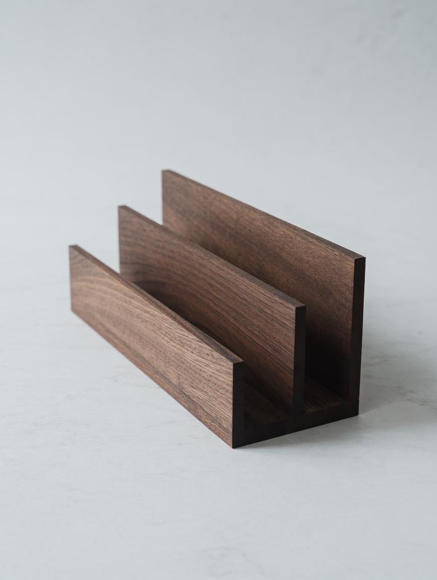 A walnut letter divider